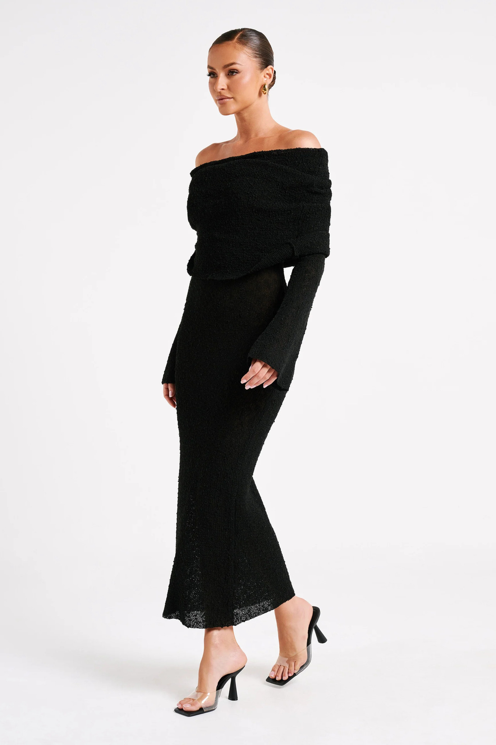 Sophie - Off-Shoulder Maxi Dress - Black / S