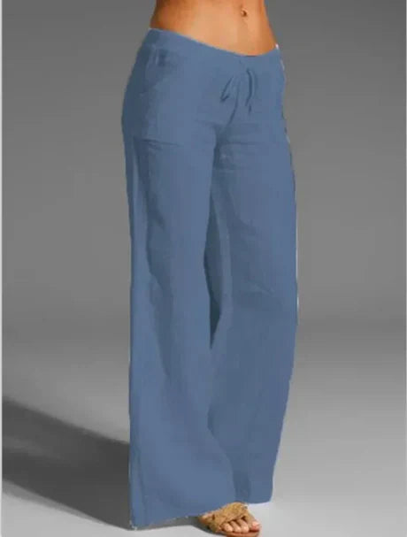 Stacey - Linen Trousers - Blue / XS - Chino pants