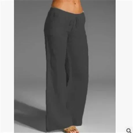 Stacey - Linen Trousers - Grey / XS - Chino pants