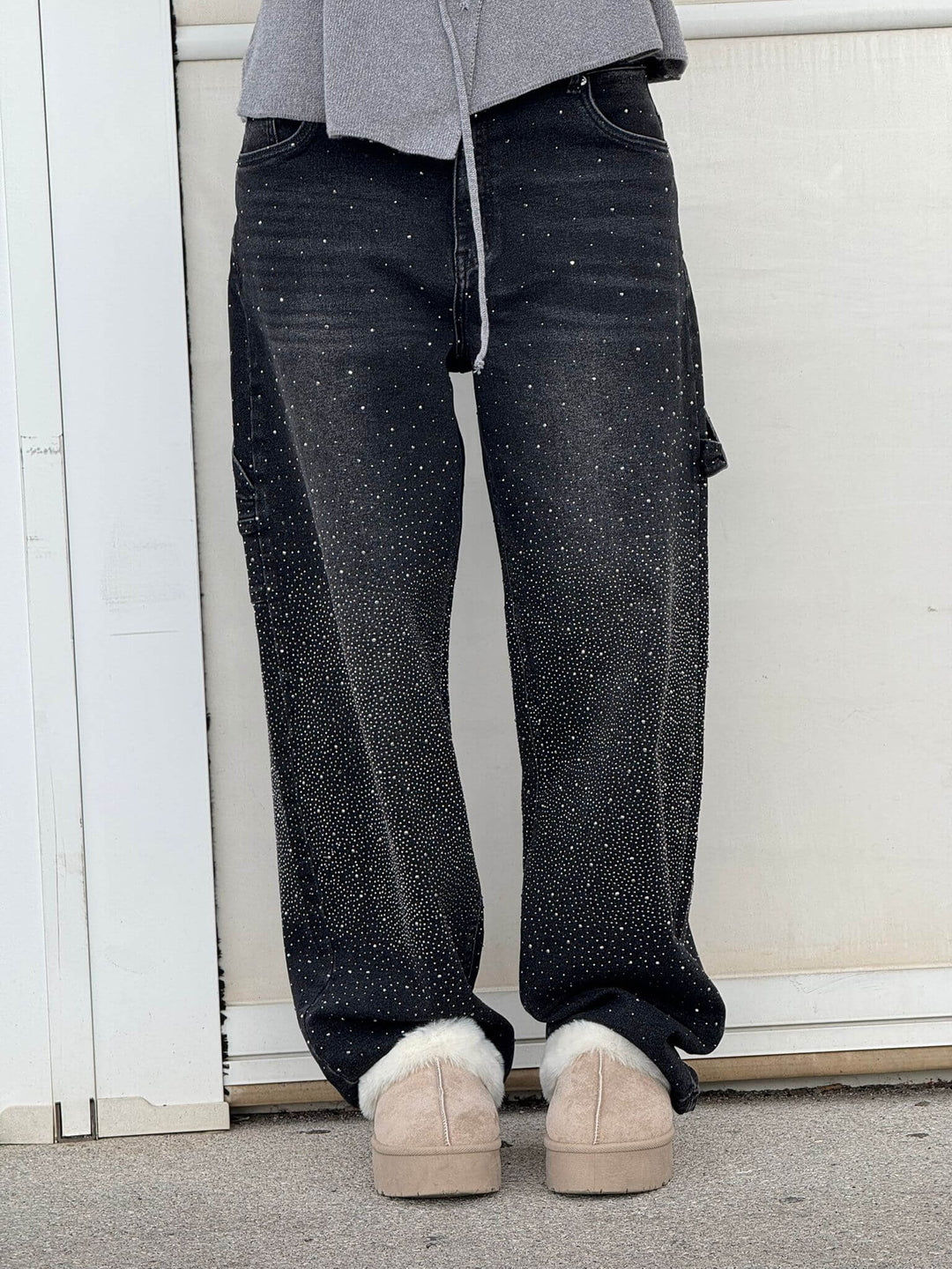 Stella - Sparkling Denim Jeans - Black / XS