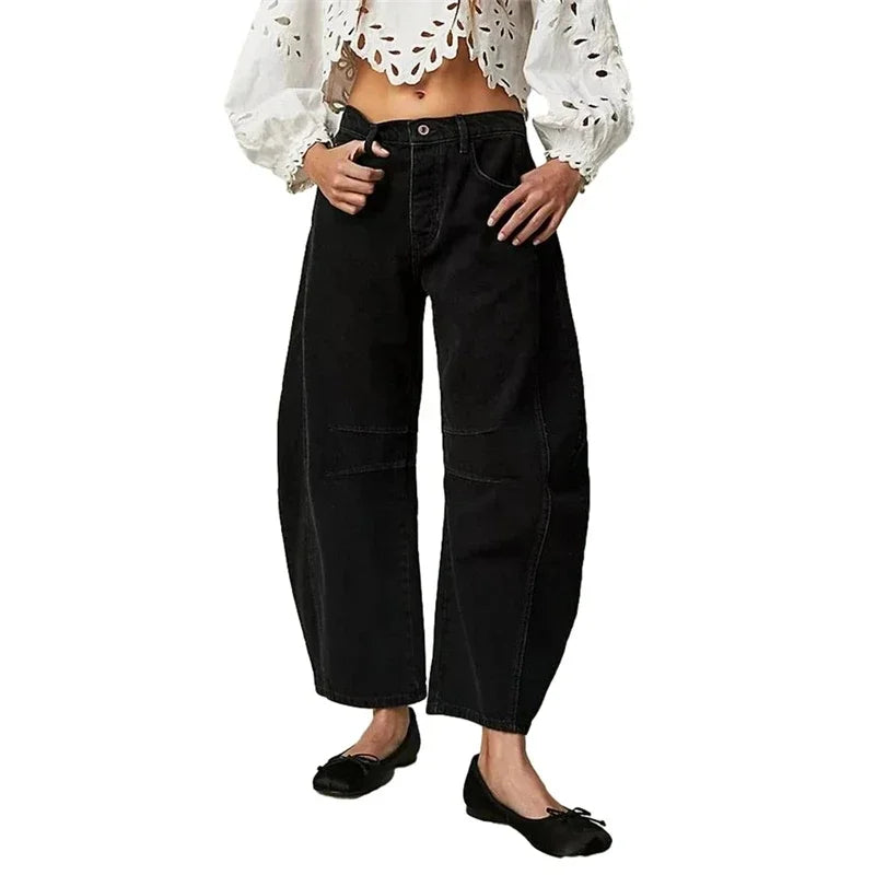 Zoe - Baggy Balloon Shaped Pants - Black / S