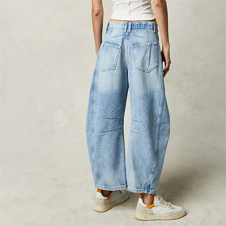 Zoe - Baggy Balloon Shaped Pants - Light Blue / S