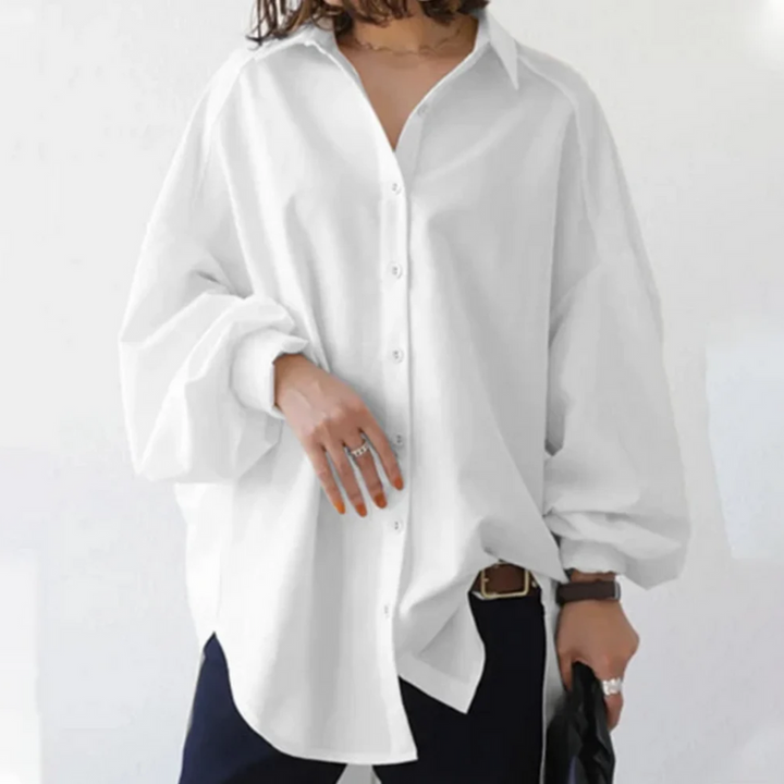 Zoey - Oversized Shirt For An Office Chic Look - White / S
