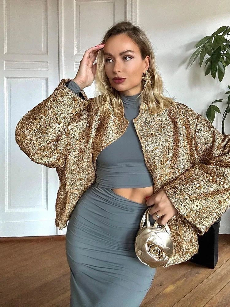 Zora - Golden Nights with This Sequin Jacket - Women Jacket