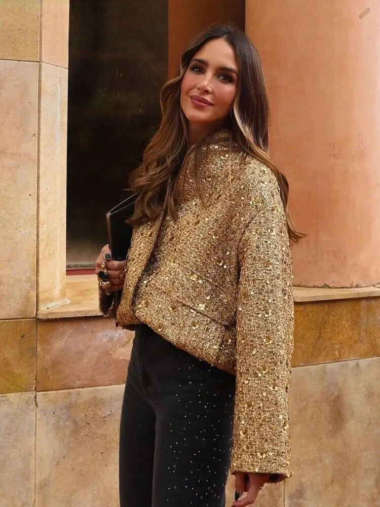 Zora - Golden Nights with This Sequin Jacket - Women Jacket